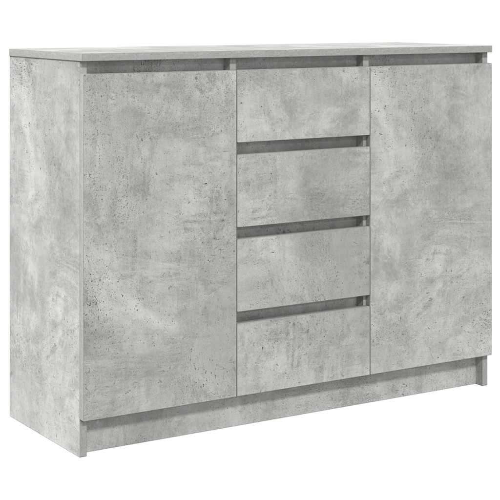 Buffet avec tiroirs gris béton 100,5x35x76 cm bois d'ingénierie - XIOS