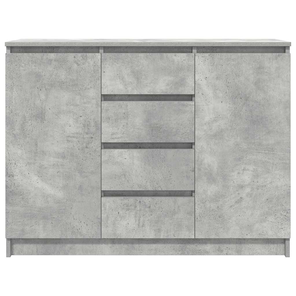 Buffet avec tiroirs gris béton 100,5x35x76 cm bois d'ingénierie - XIOS