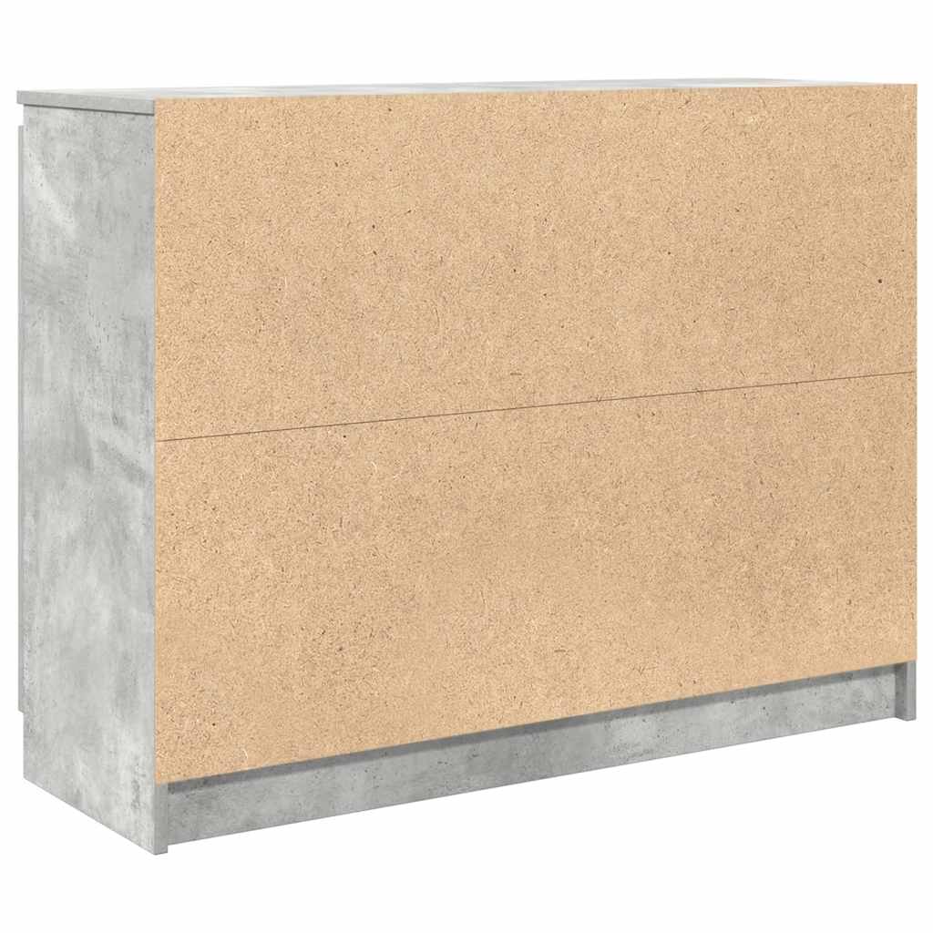 Buffet avec tiroirs gris béton 100,5x35x76 cm bois d'ingénierie - XIOS