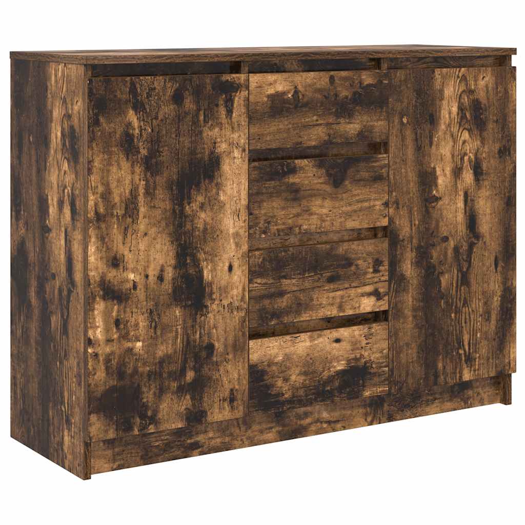 Buffet avec tiroirs chêne fumé 100,5x35x76 cm bois d'ingénierie - XIOS