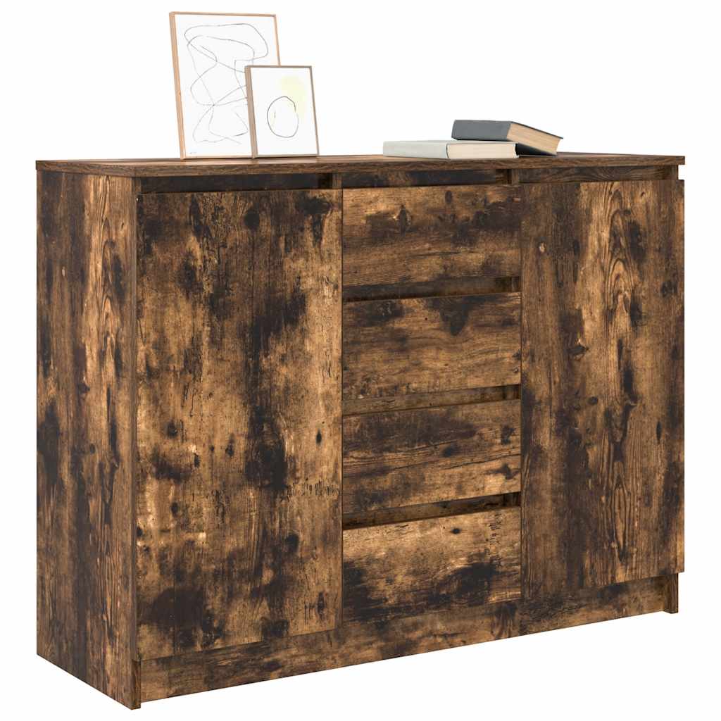 Buffet avec tiroirs chêne fumé 100,5x35x76 cm bois d'ingénierie - XIOS