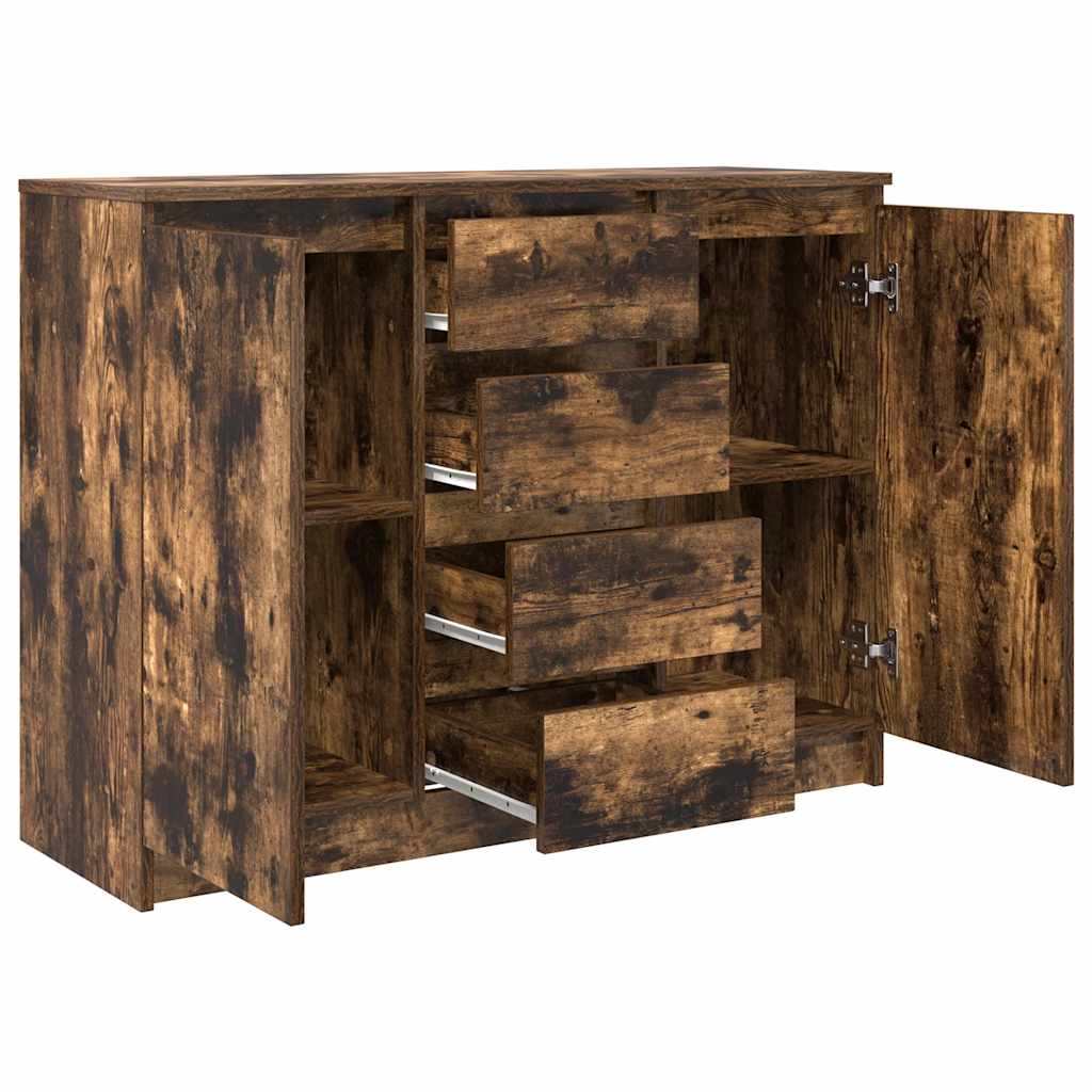 Buffet avec tiroirs chêne fumé 100,5x35x76 cm bois d'ingénierie - XIOS