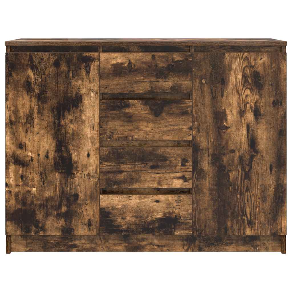 Buffet avec tiroirs chêne fumé 100,5x35x76 cm bois d'ingénierie - XIOS