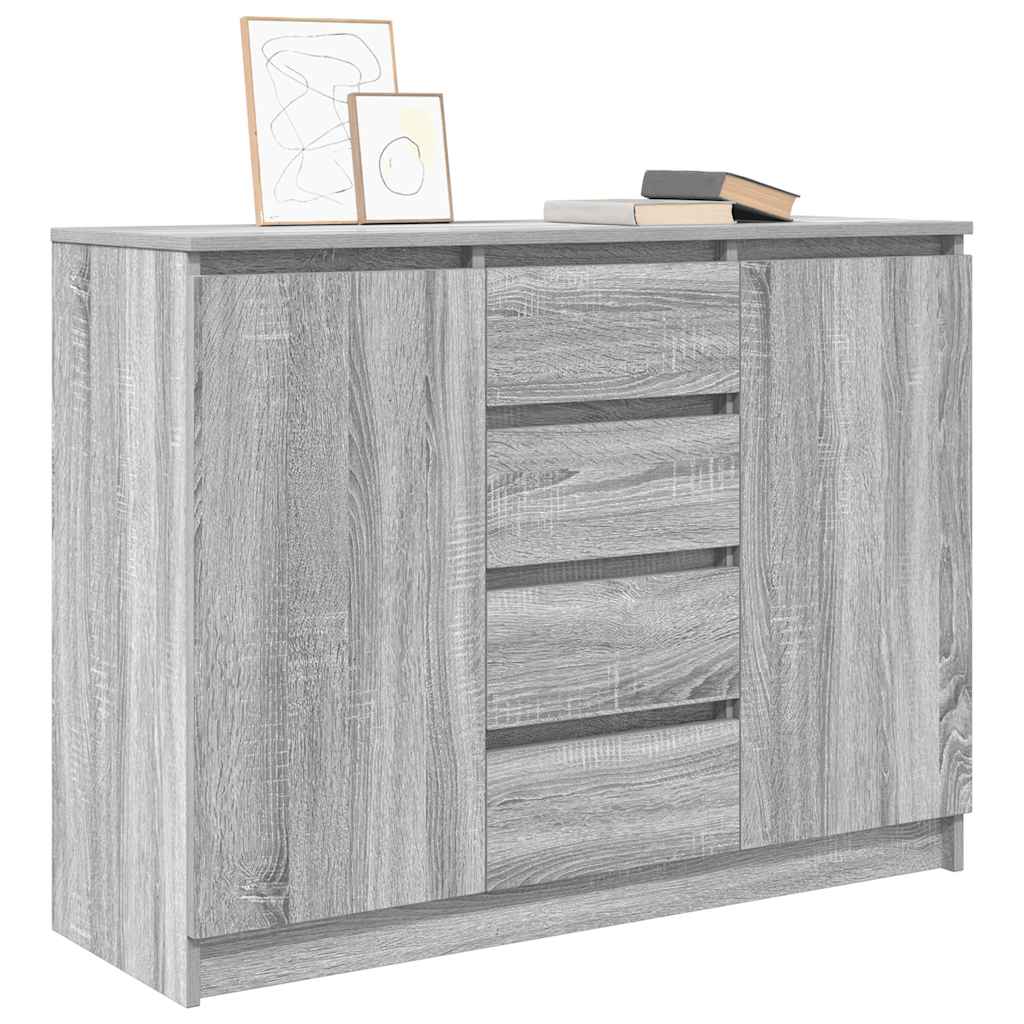 Buffet avec tiroirs sonoma gris 100,5x35x76cm bois d'ingénierie - XIOS
