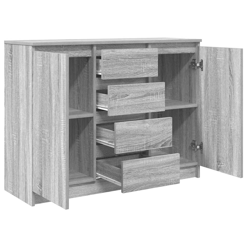 Buffet avec tiroirs sonoma gris 100,5x35x76cm bois d'ingénierie - XIOS