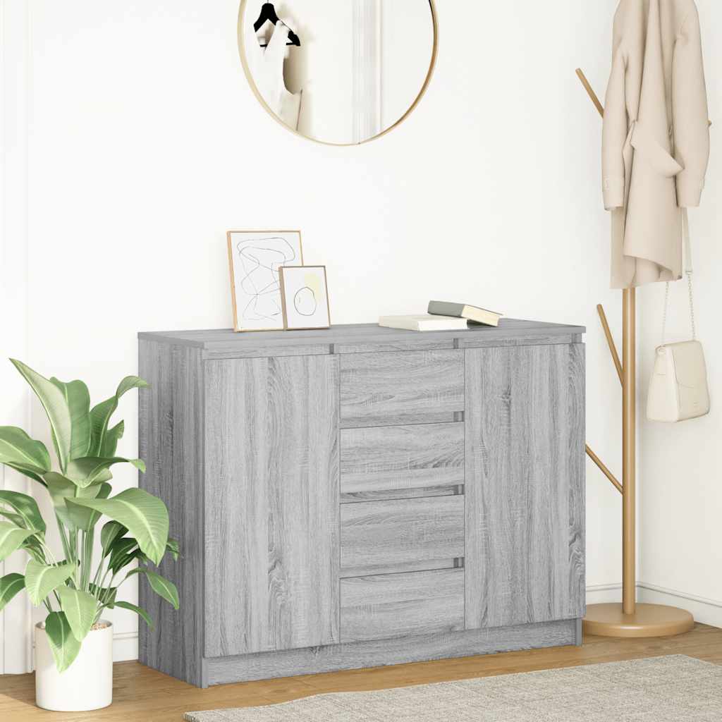 Buffet avec tiroirs sonoma gris 100,5x35x76cm bois d'ingénierie - XIOS