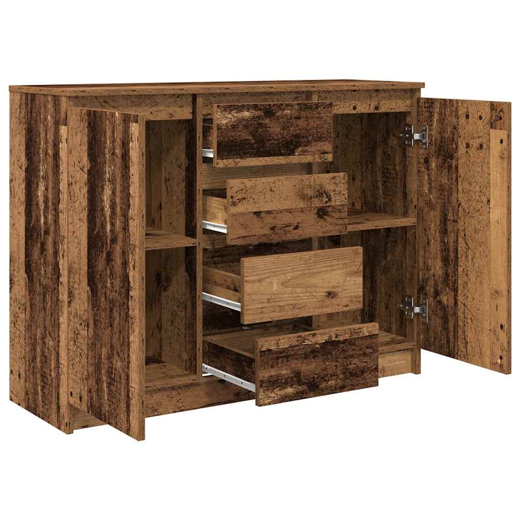 Buffet avec tiroirs vieux bois 100,5x35x76 cm bois d'ingénierie - XIOS