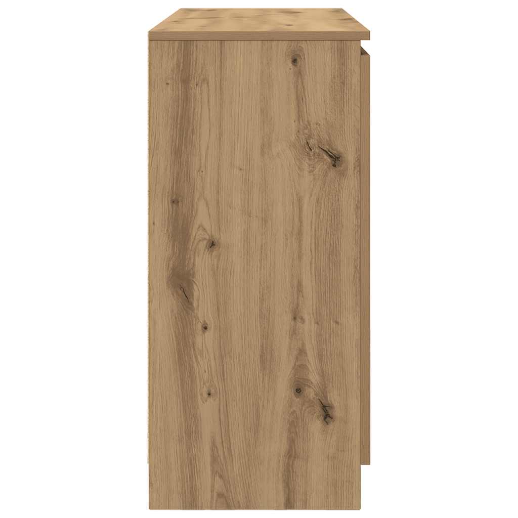 Buffet et tiroirs chêne artisanal 100,5x35x76cm bois ingénierie - XIOS