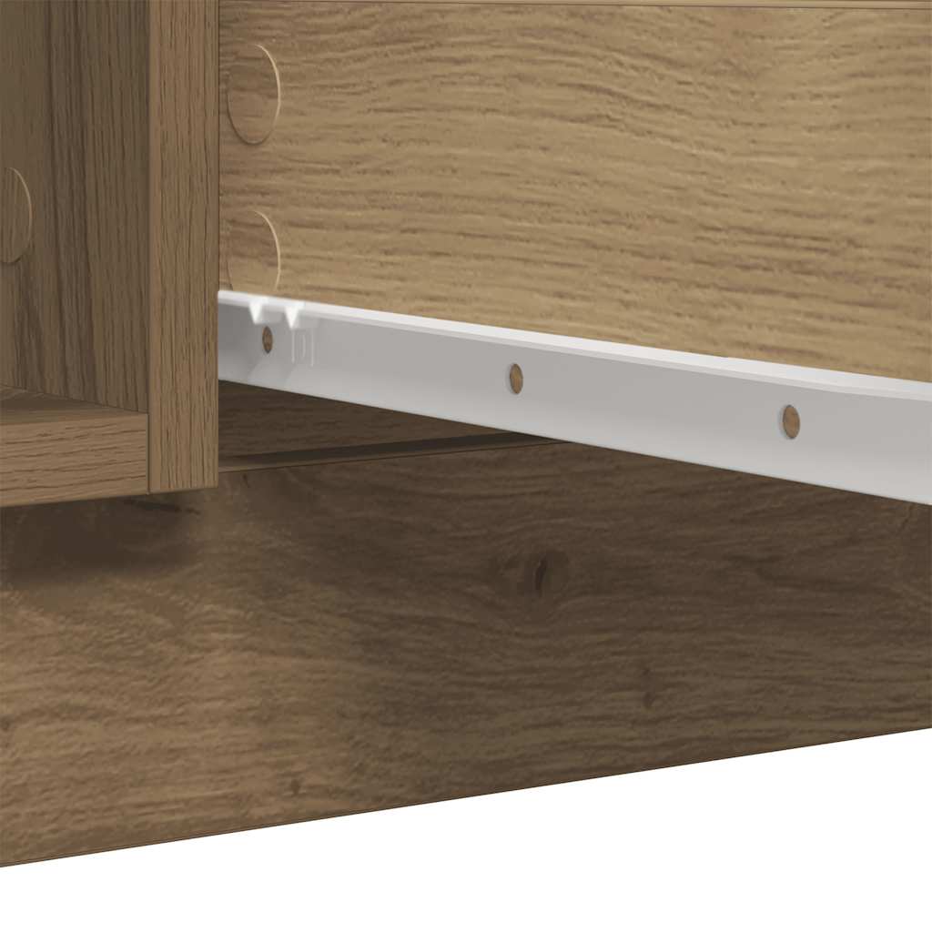 Buffet et tiroirs chêne artisanal 100,5x35x76cm bois ingénierie - XIOS