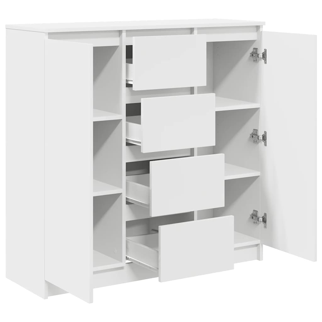 Buffet avec tiroirs blanc 100,5x35x98,5 cm bois d'ingénierie - XIOS