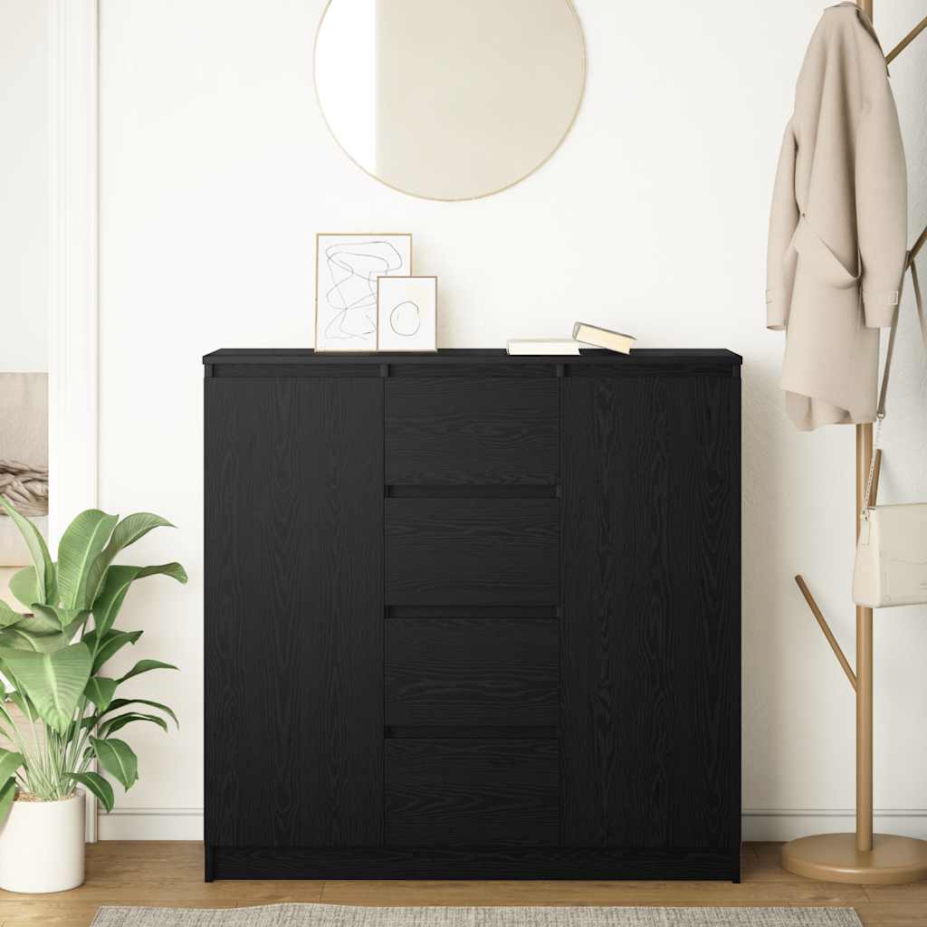 Buffet avec tiroirs chêne noir 100,5x35x98,5 cm bois ingénierie - XIOS
