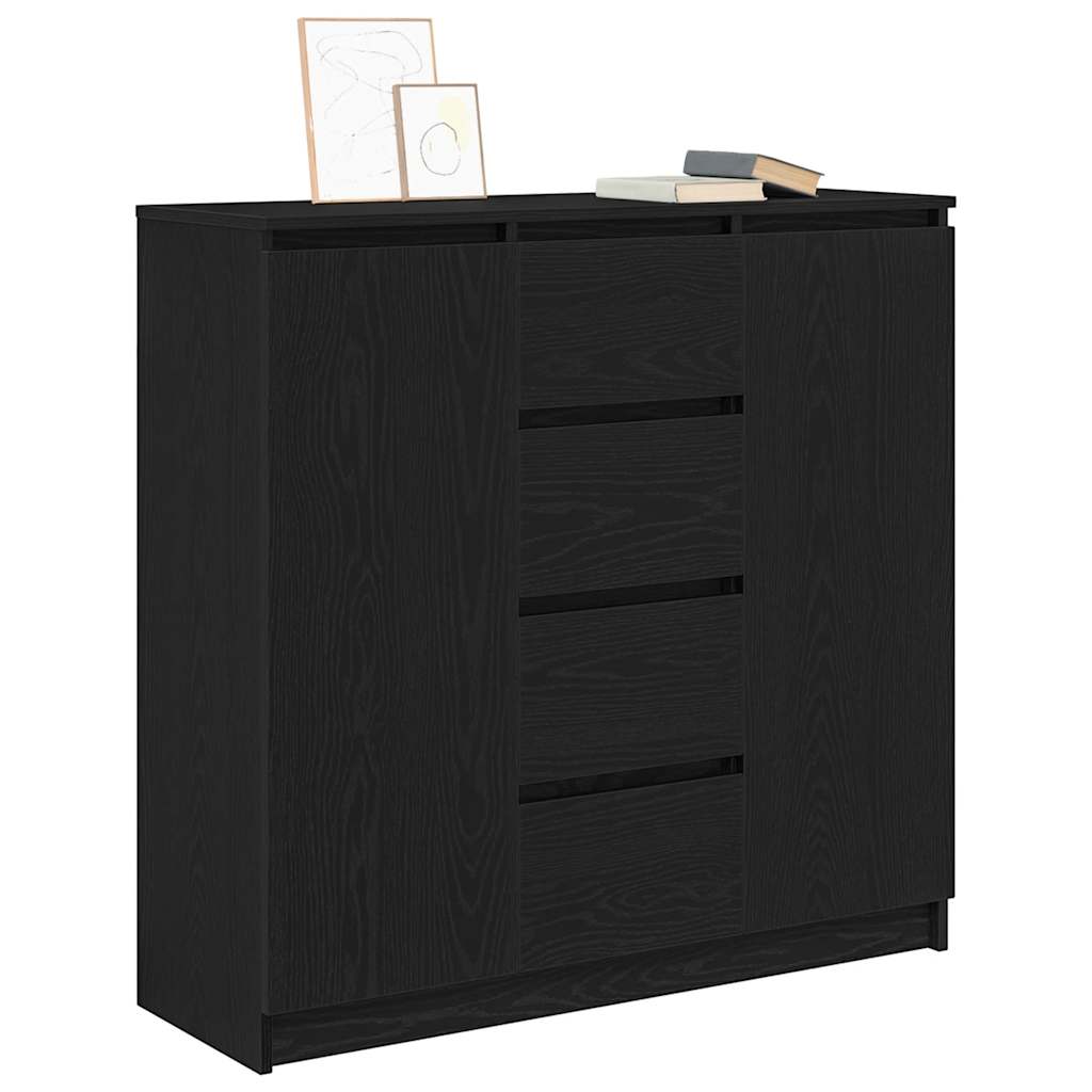 Buffet avec tiroirs chêne noir 100,5x35x98,5 cm bois ingénierie - XIOS