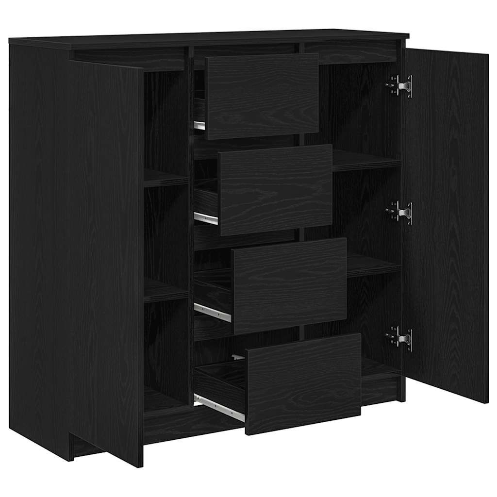 Buffet avec tiroirs chêne noir 100,5x35x98,5 cm bois ingénierie - XIOS