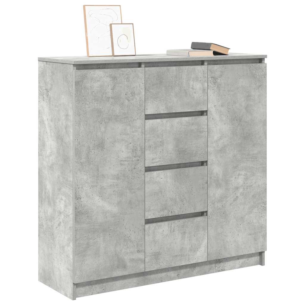 Buffet avec tiroirs gris béton 100,5x35x98,5 cm bois ingénierie - XIOS