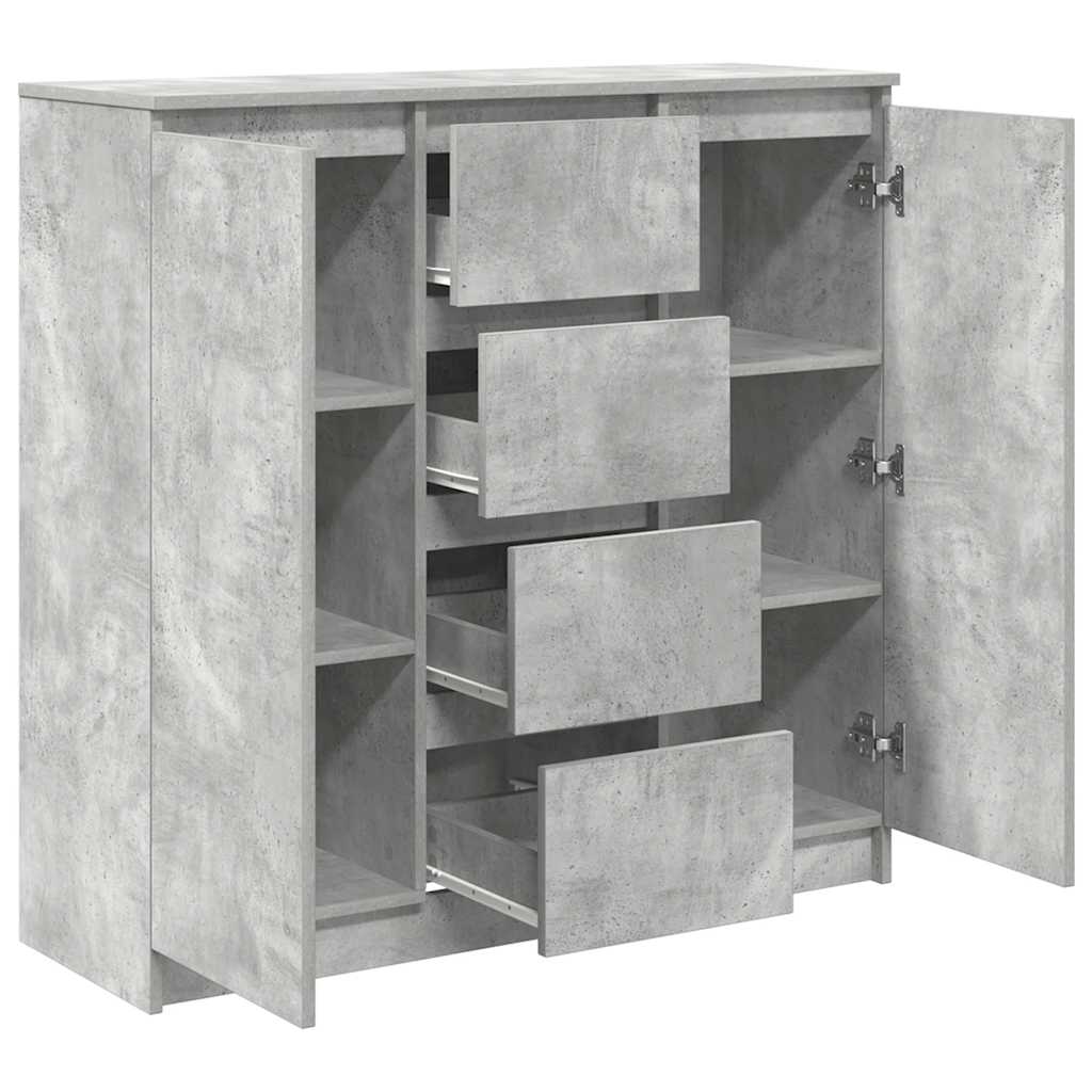 Buffet avec tiroirs gris béton 100,5x35x98,5 cm bois ingénierie - XIOS