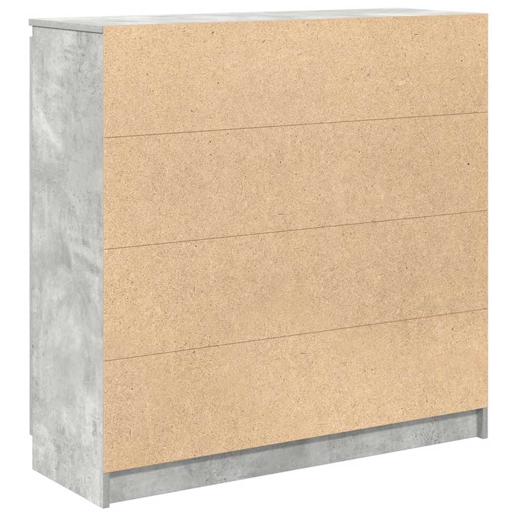 Buffet avec tiroirs gris béton 100,5x35x98,5 cm bois ingénierie - XIOS