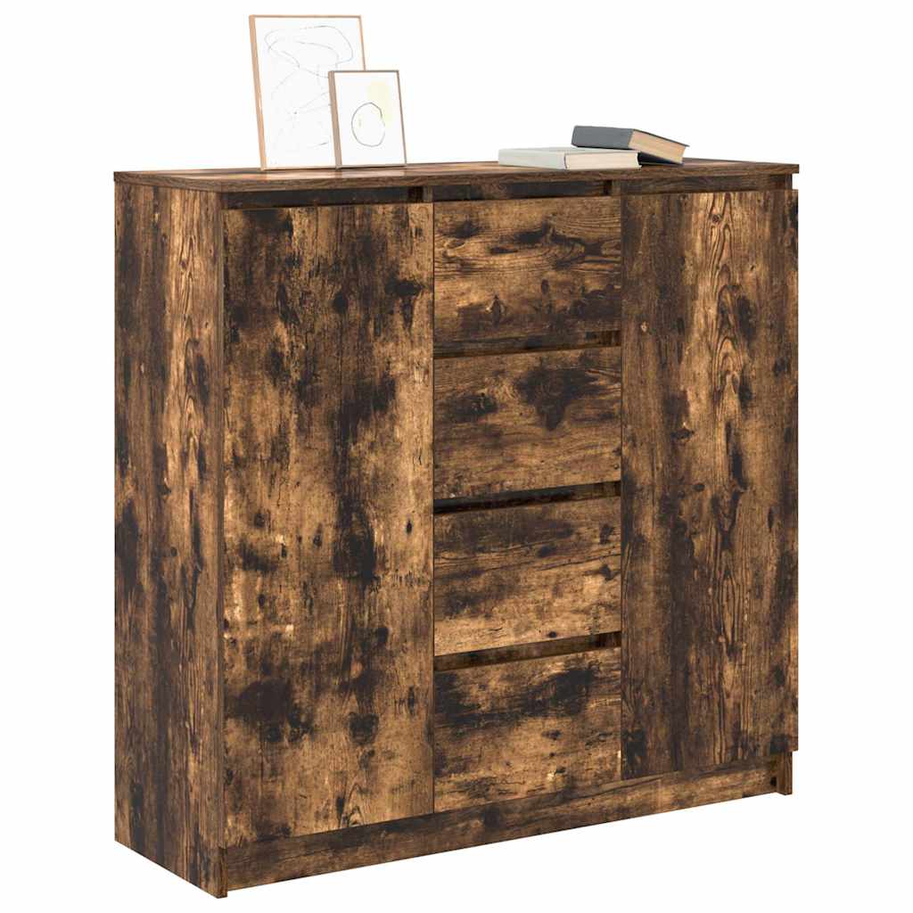 Buffet avec tiroirs chêne fumé 100,5x35x98,5 cm bois ingénierie - XIOS