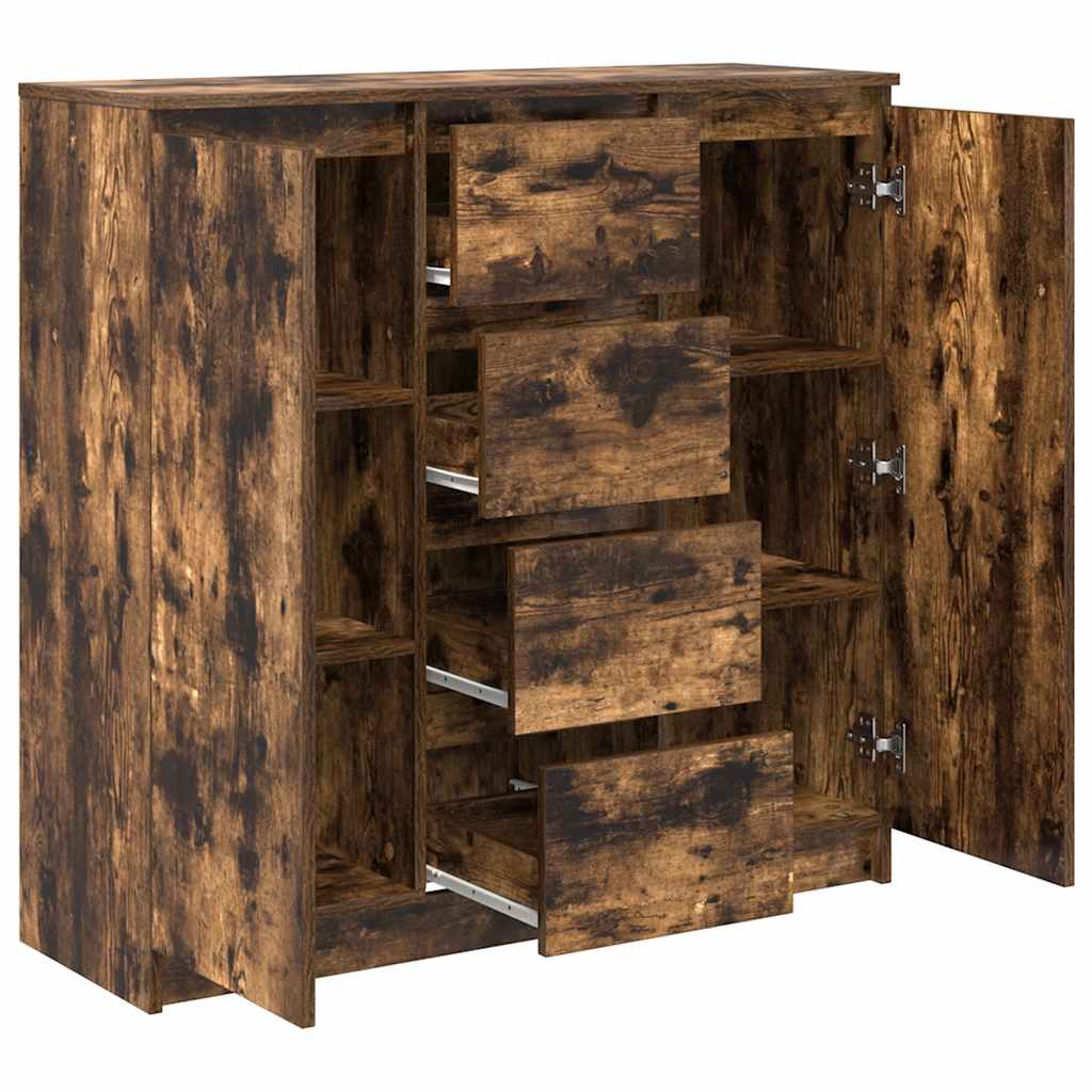 Buffet avec tiroirs chêne fumé 100,5x35x98,5 cm bois ingénierie - XIOS