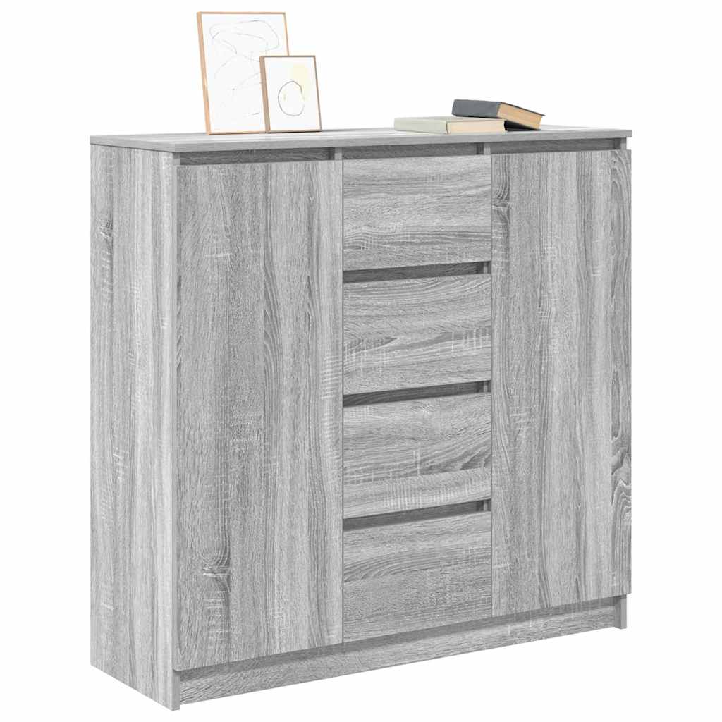 Buffet et tiroirs sonoma gris 100,5x35x98,5cm bois d'ingénierie - XIOS