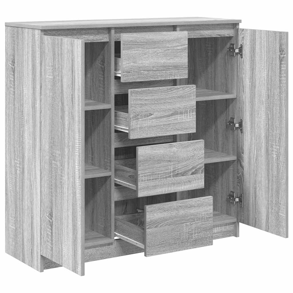 Buffet et tiroirs sonoma gris 100,5x35x98,5cm bois d'ingénierie - XIOS