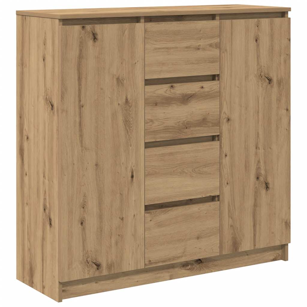 Buffet tiroirs chêne artisanal 100,5x35x98,5 cm bois ingénierie - XIOS
