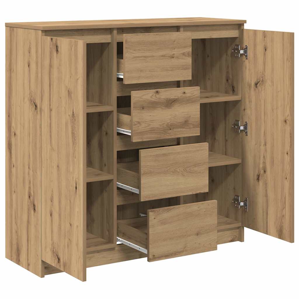 Buffet tiroirs chêne artisanal 100,5x35x98,5 cm bois ingénierie - XIOS