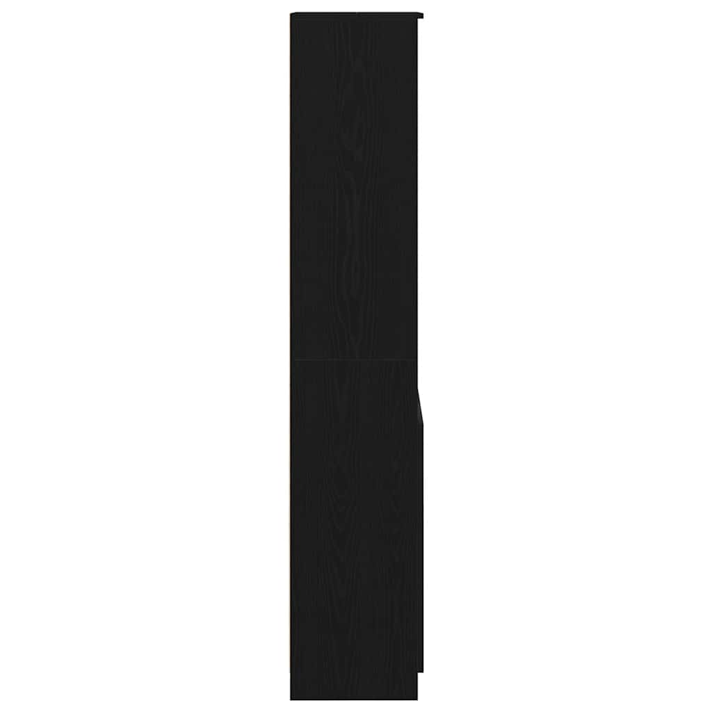 Buffet haut chêne noir 50x35x180 cm bois d'ingénierie - XIOS