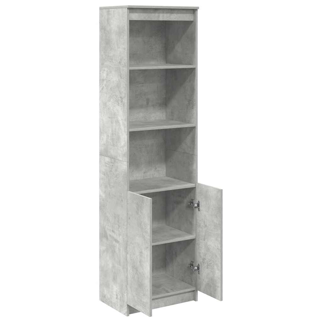 Buffet haut gris béton 50x35x180 cm bois d'ingénierie - XIOS