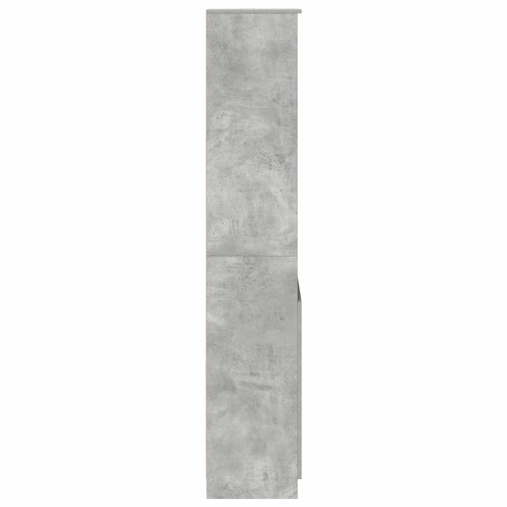 Buffet haut gris béton 50x35x180 cm bois d'ingénierie - XIOS