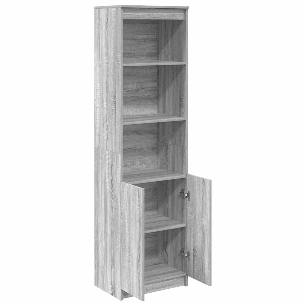 Buffet haut sonoma gris 50x35x180 cm bois d'ingénierie - XIOS