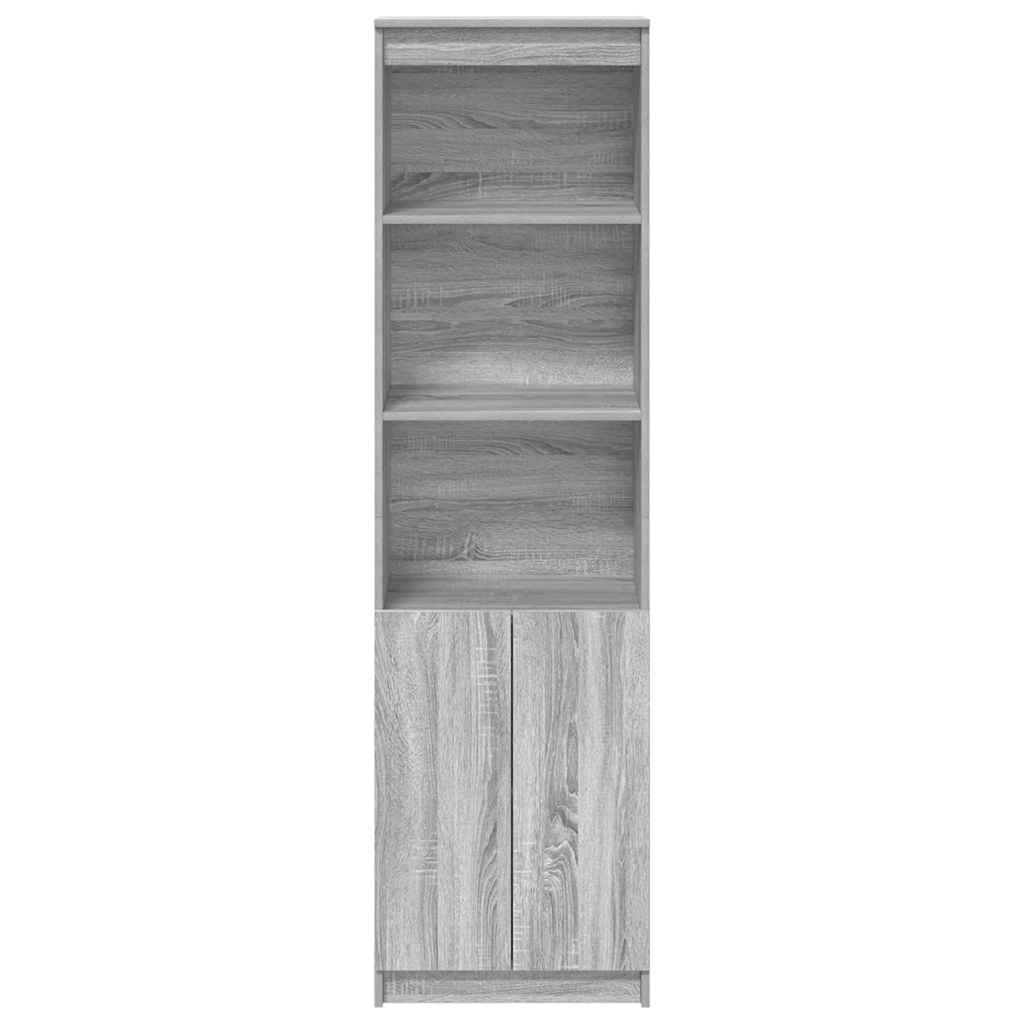 Buffet haut sonoma gris 50x35x180 cm bois d'ingénierie - XIOS