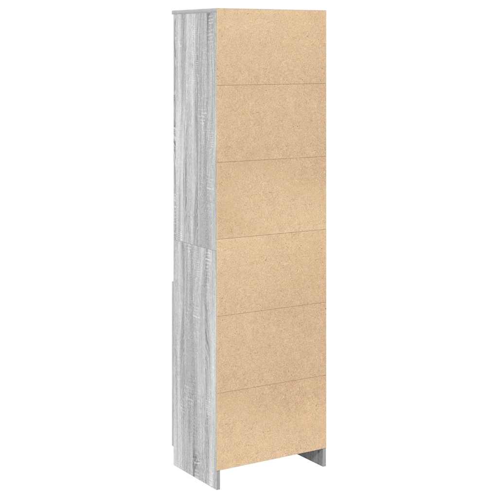 Buffet haut sonoma gris 50x35x180 cm bois d'ingénierie - XIOS