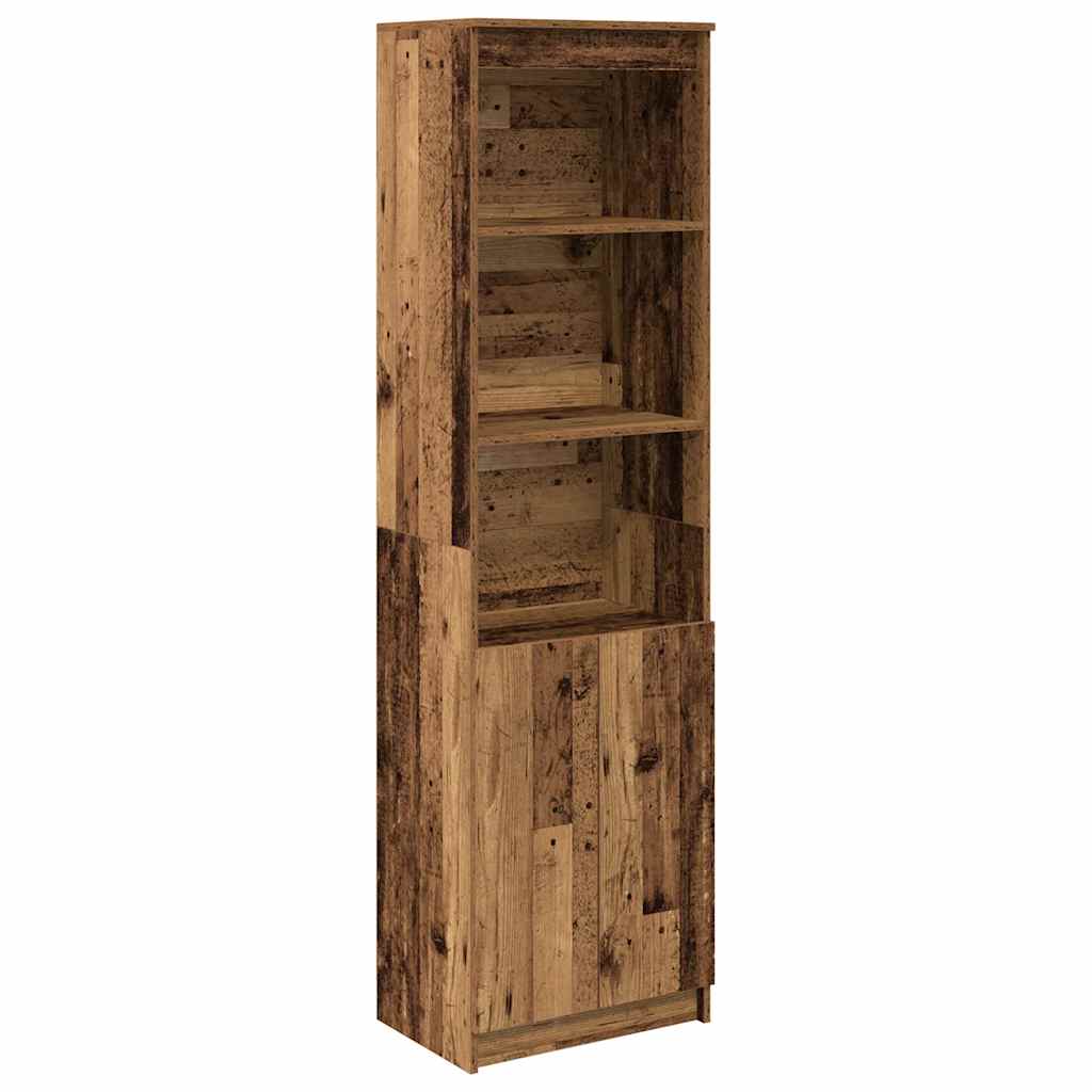 Buffet haut vieux bois 50x35x180 cm bois d'ingénierie - XIOS
