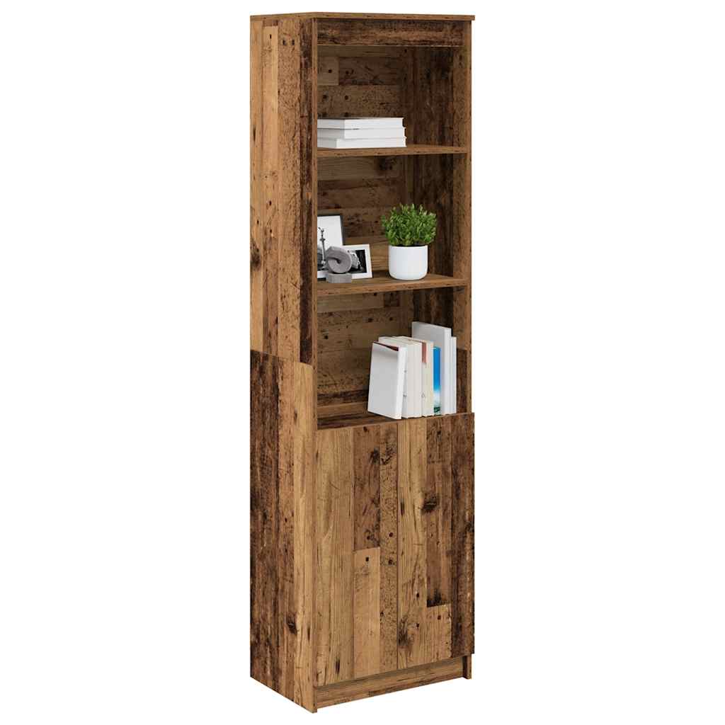 Buffet haut vieux bois 50x35x180 cm bois d'ingénierie - XIOS