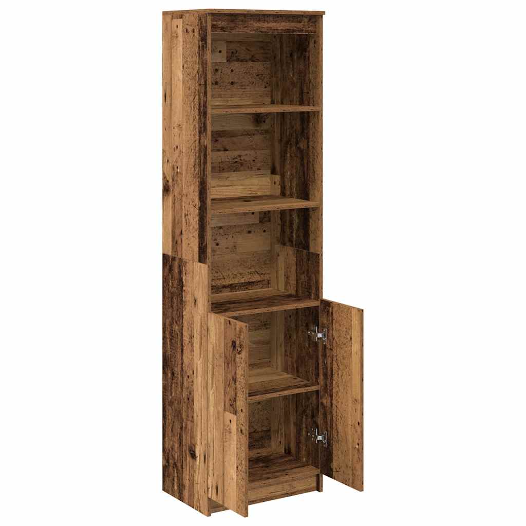 Buffet haut vieux bois 50x35x180 cm bois d'ingénierie - XIOS