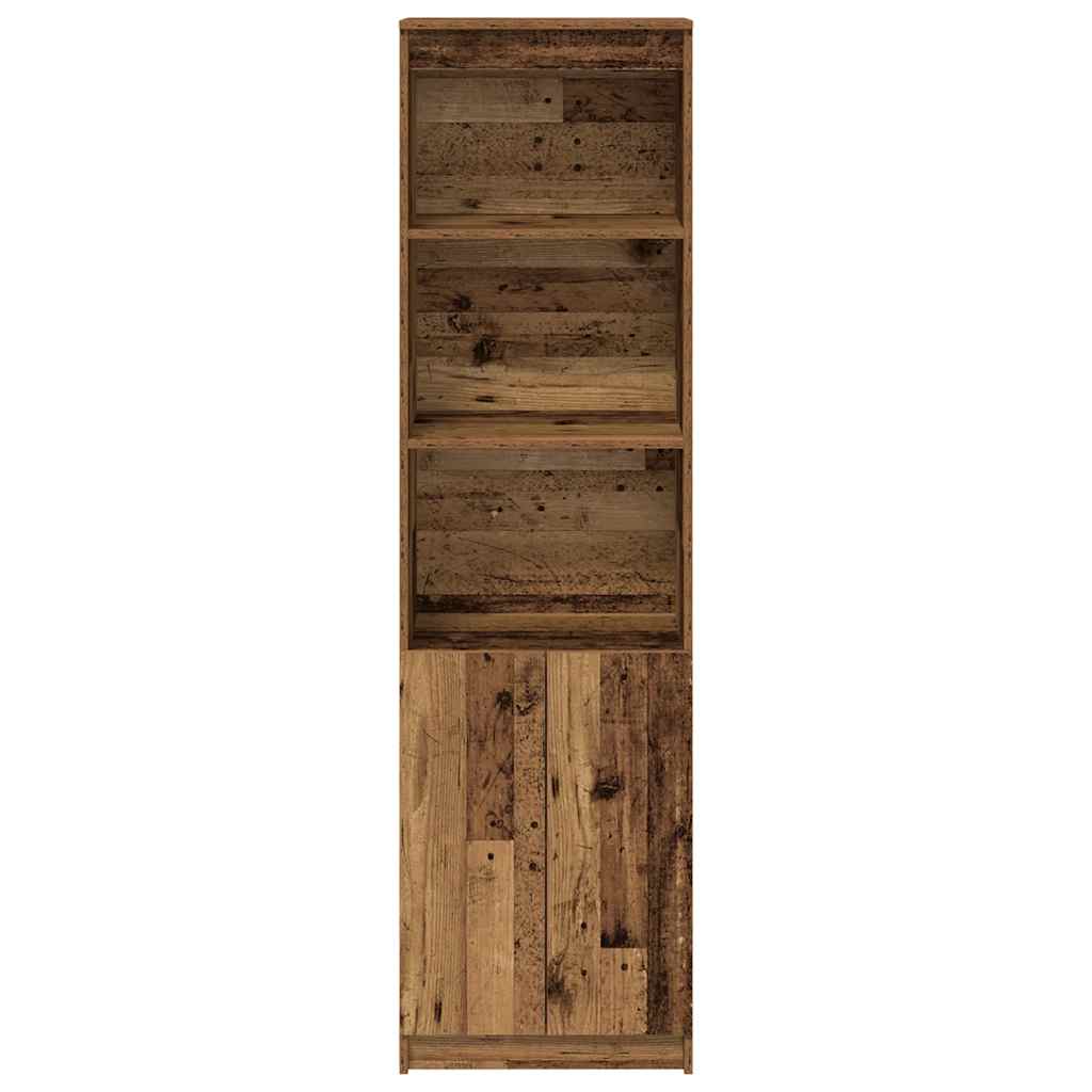 Buffet haut vieux bois 50x35x180 cm bois d'ingénierie - XIOS