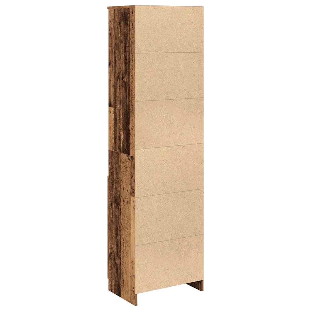 Buffet haut vieux bois 50x35x180 cm bois d'ingénierie - XIOS