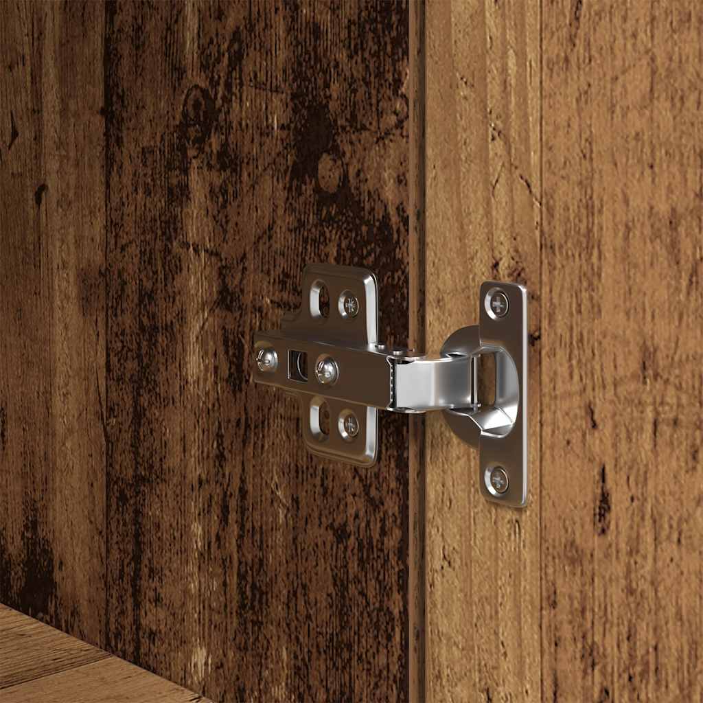 Buffet haut vieux bois 50x35x180 cm bois d'ingénierie - XIOS