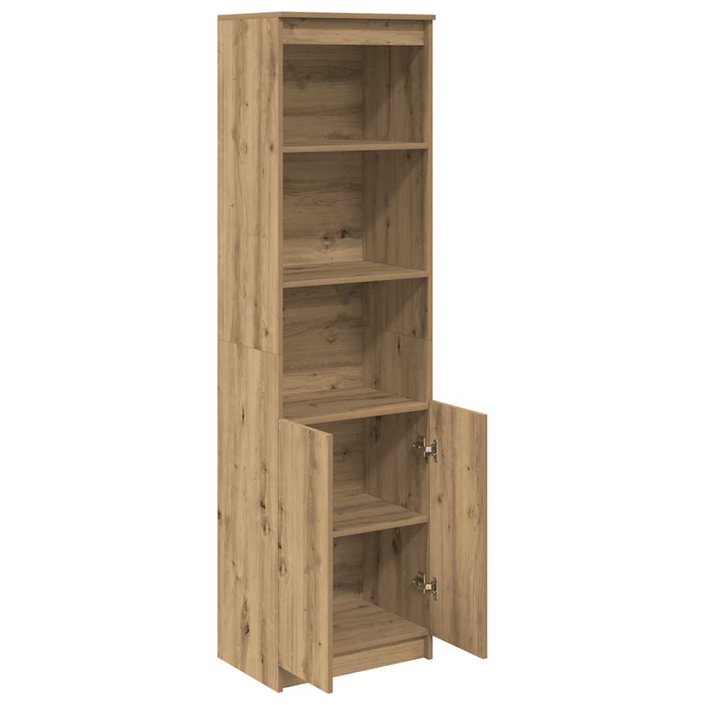 Buffet haut chêne artisanal 50x35x180 cm bois d'ingénierie - XIOS