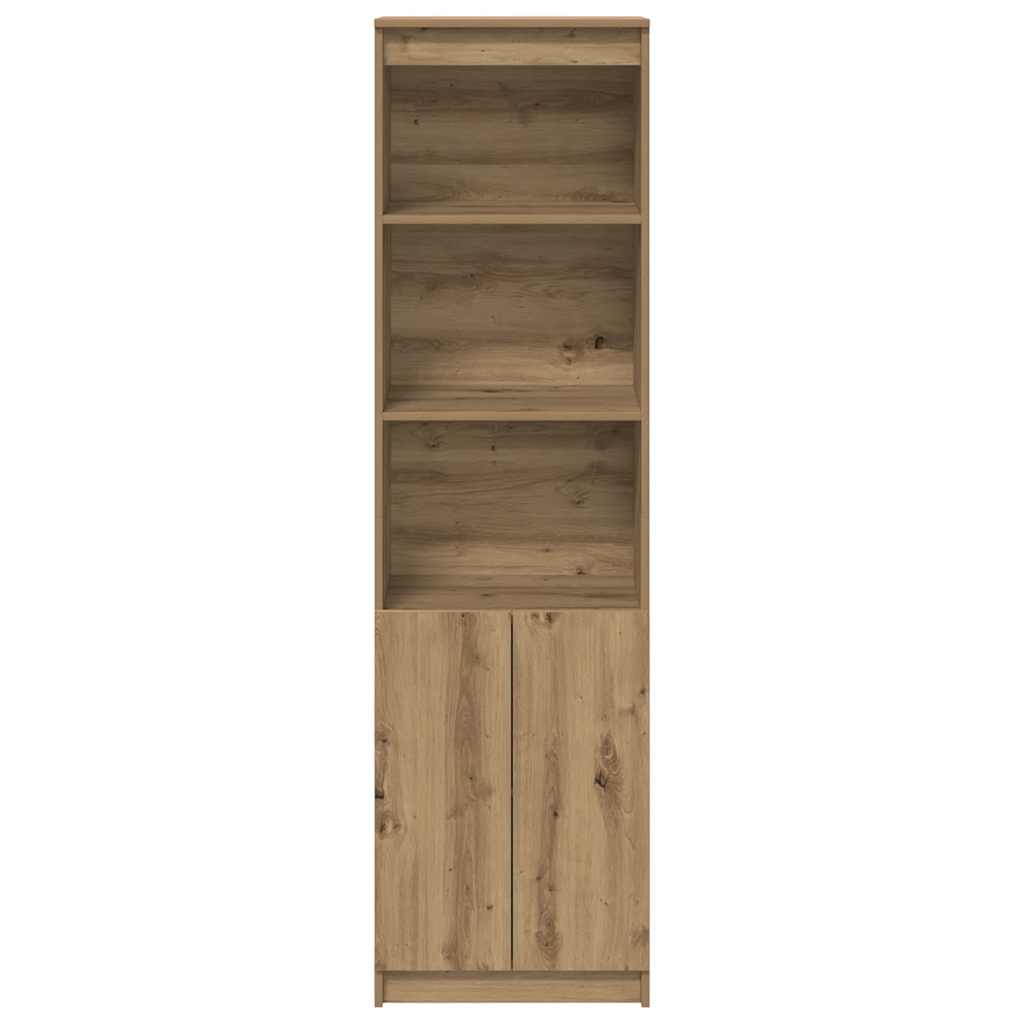 Buffet haut chêne artisanal 50x35x180 cm bois d'ingénierie - XIOS