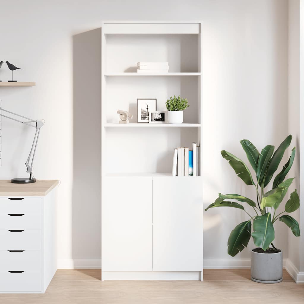 Buffet haut blanc 70x35x180 cm bois d'ingénierie - XIOS