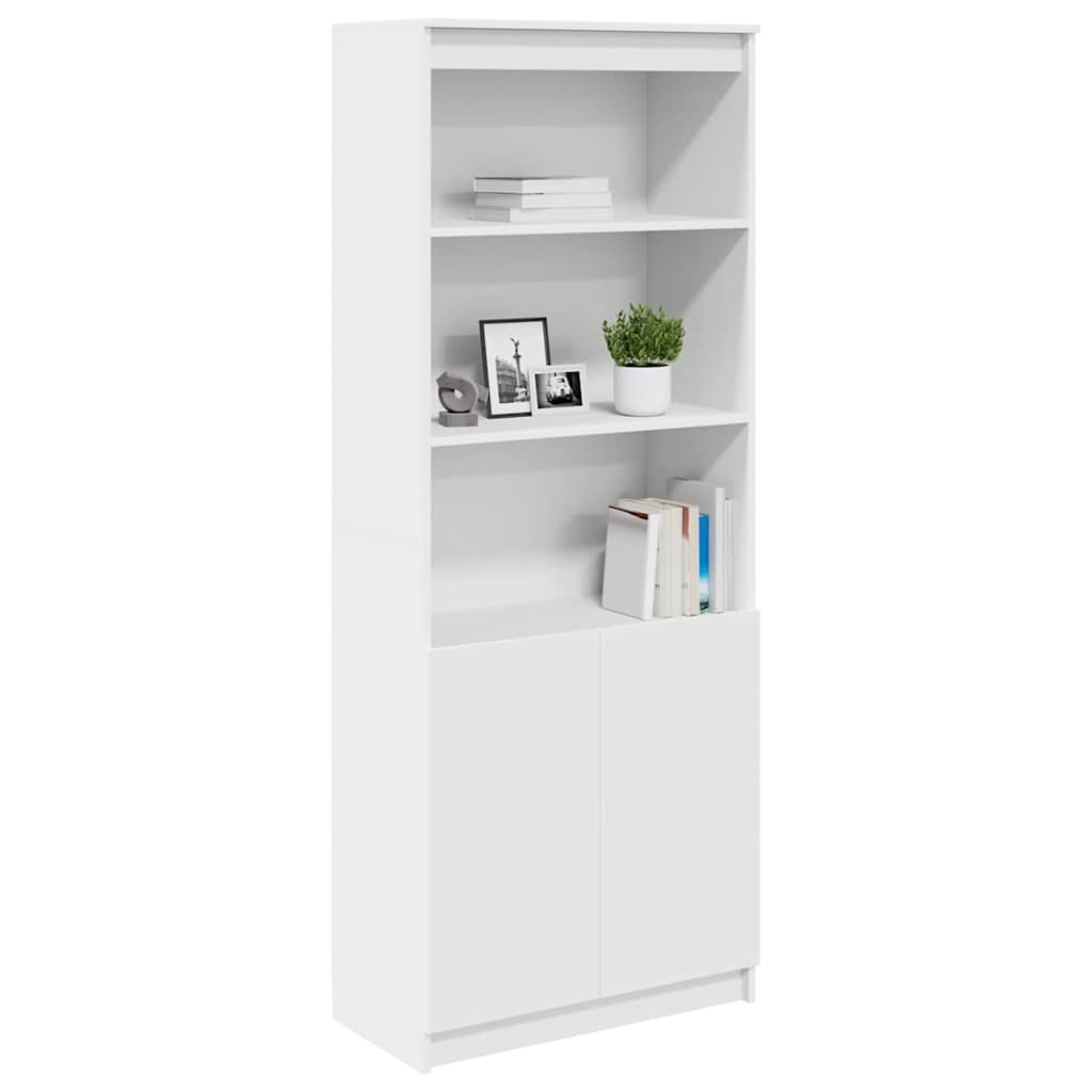 Buffet haut blanc 70x35x180 cm bois d'ingénierie - XIOS