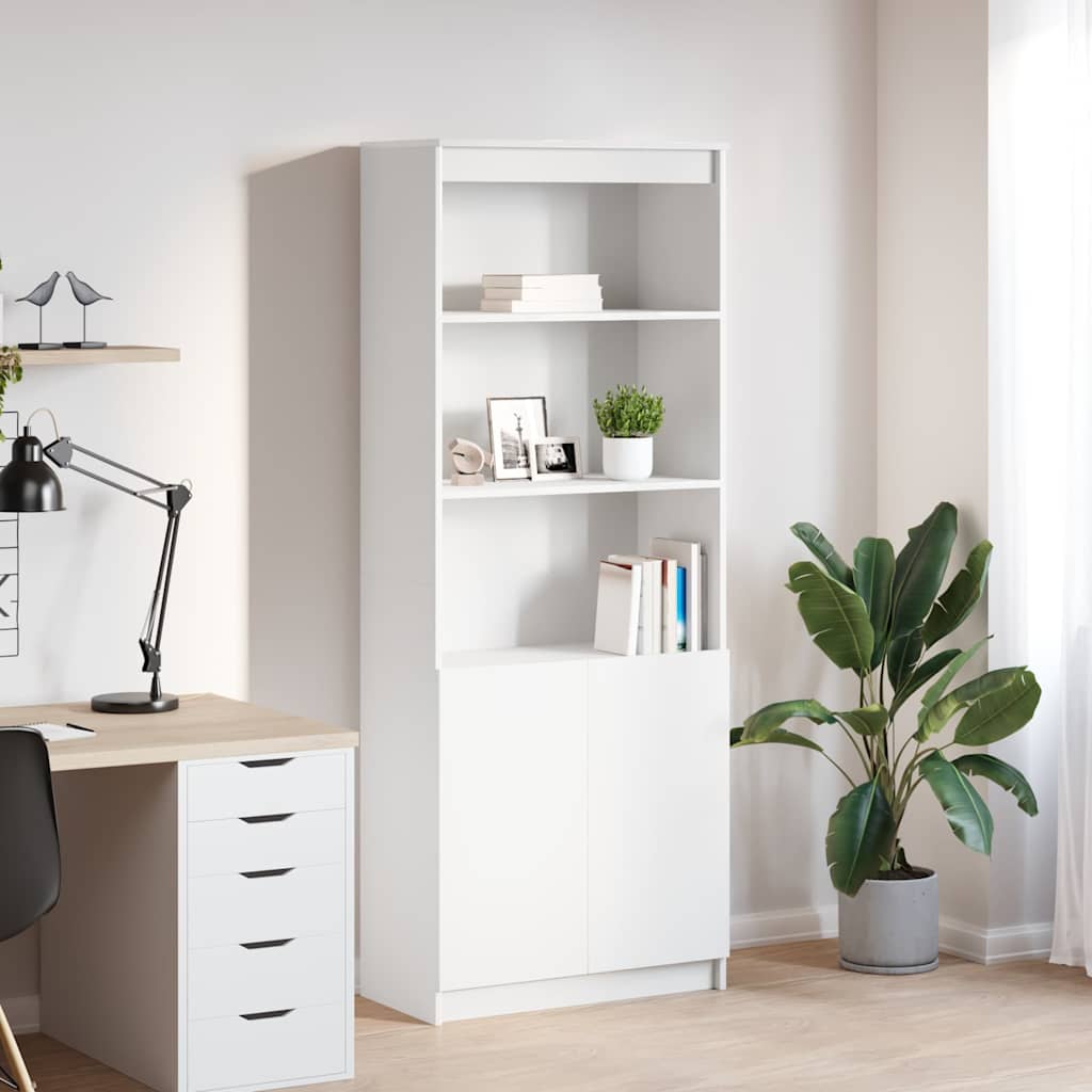 Buffet haut blanc 70x35x180 cm bois d'ingénierie - XIOS