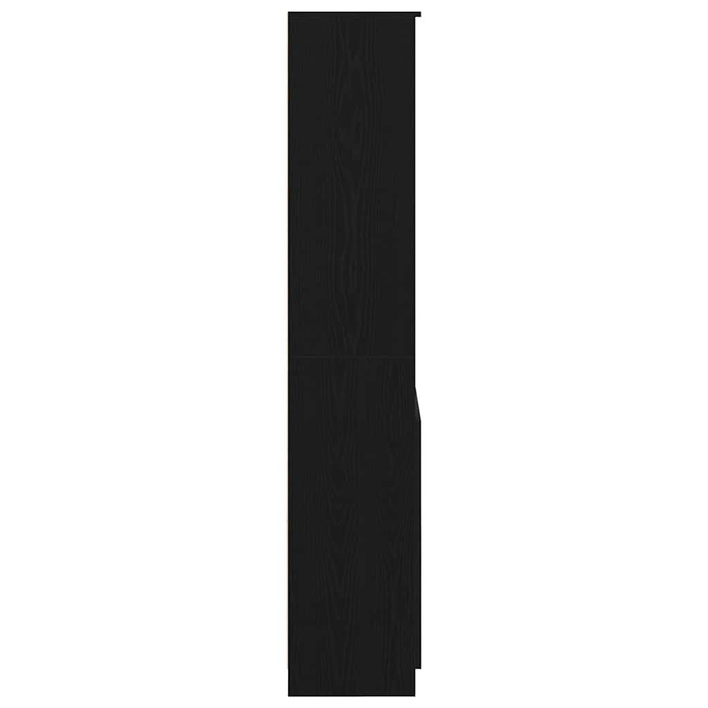 Buffet haut chêne noir 70x35x180 cm bois d'ingénierie - XIOS