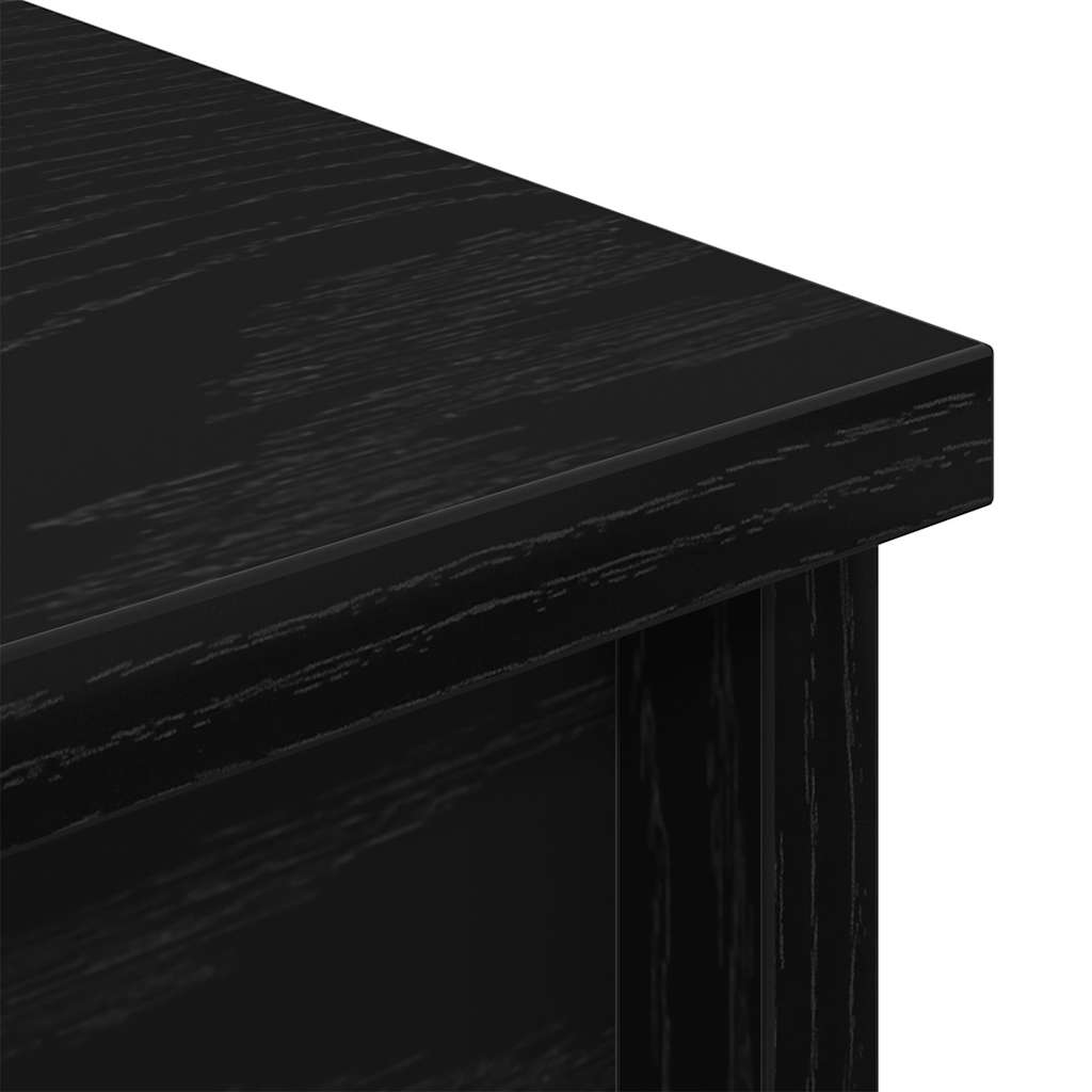 Buffet haut chêne noir 70x35x180 cm bois d'ingénierie - XIOS