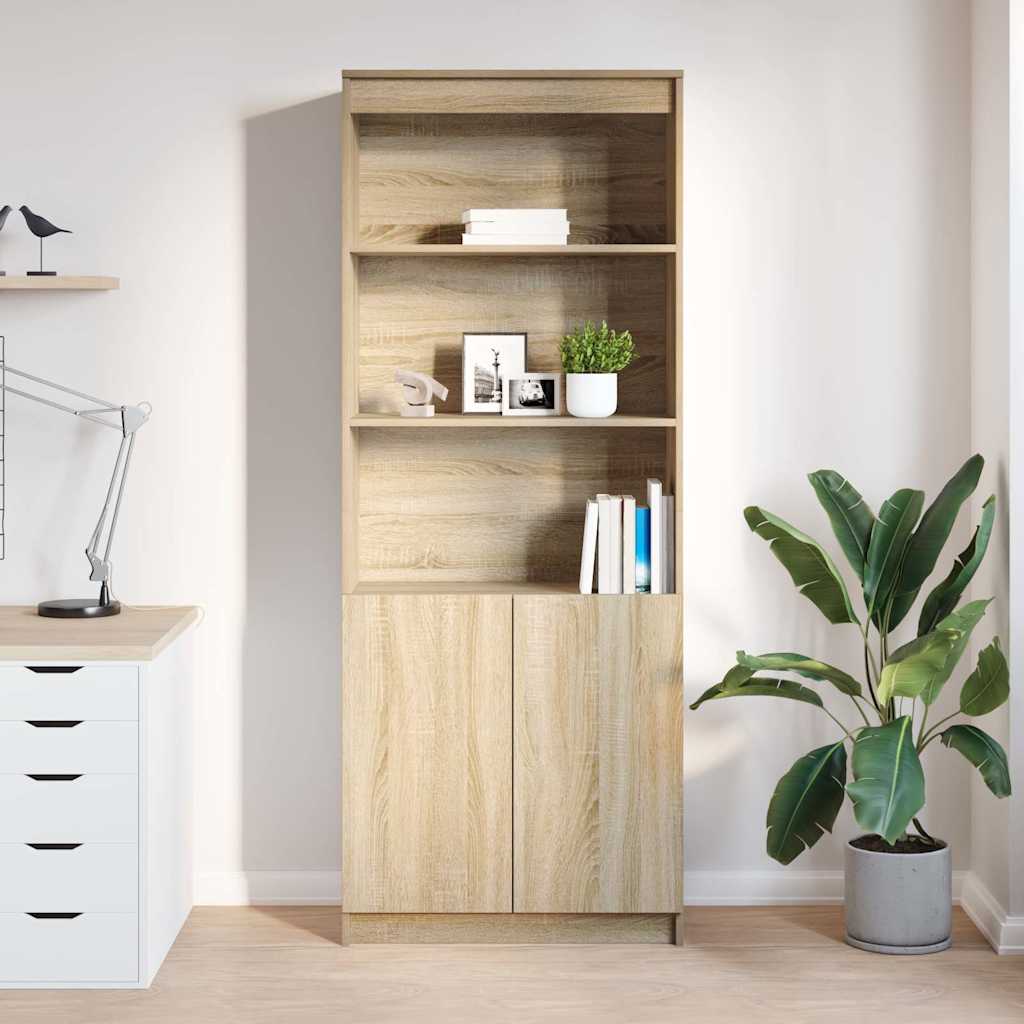 Buffet haut chêne sonoma 70x35x180 cm bois d'ingénierie - XIOS