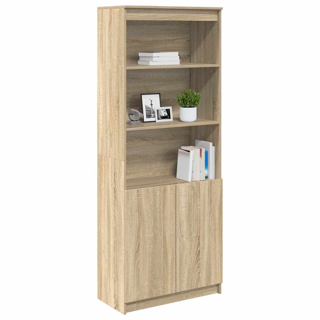 Buffet haut chêne sonoma 70x35x180 cm bois d'ingénierie - XIOS