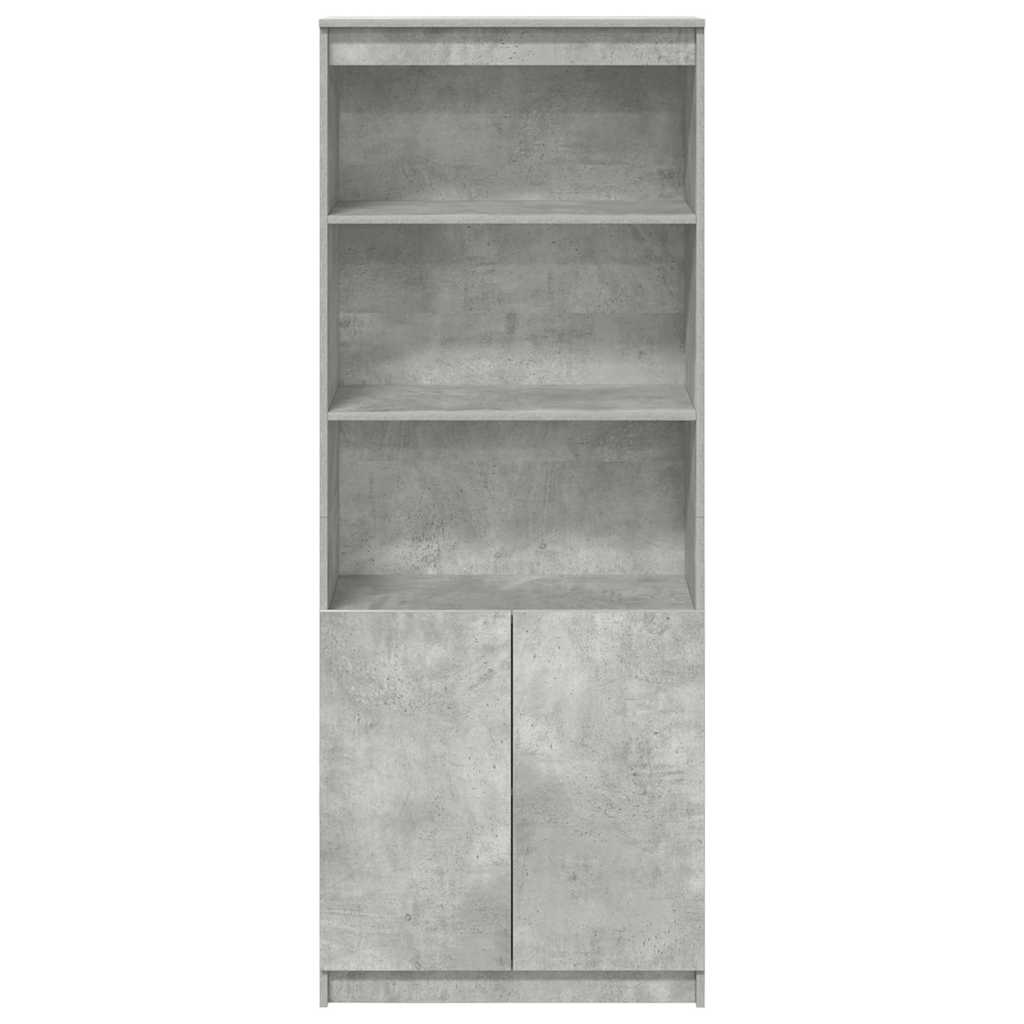 Buffet haut gris béton 70x35x180 cm bois d'ingénierie - XIOS