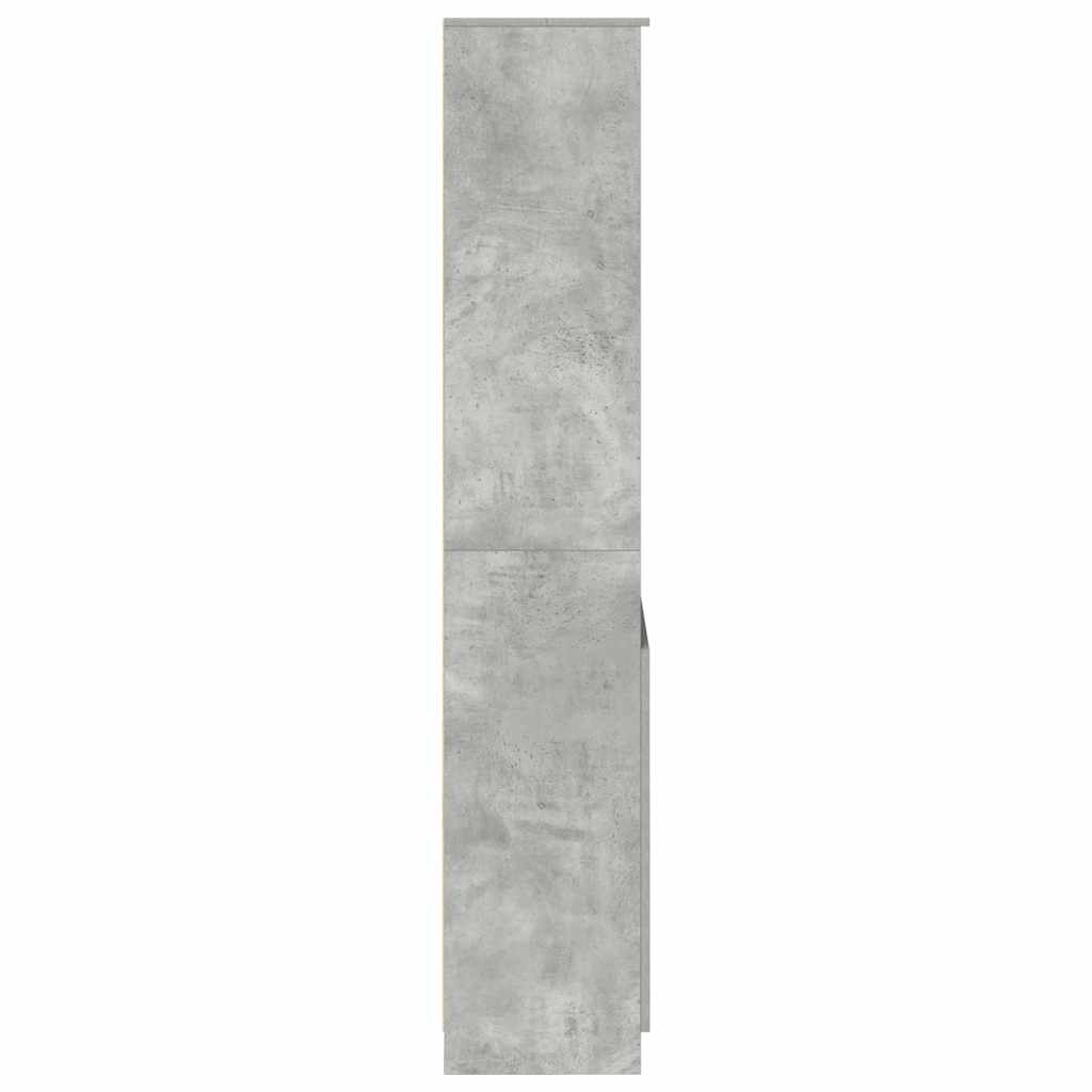 Buffet haut gris béton 70x35x180 cm bois d'ingénierie - XIOS