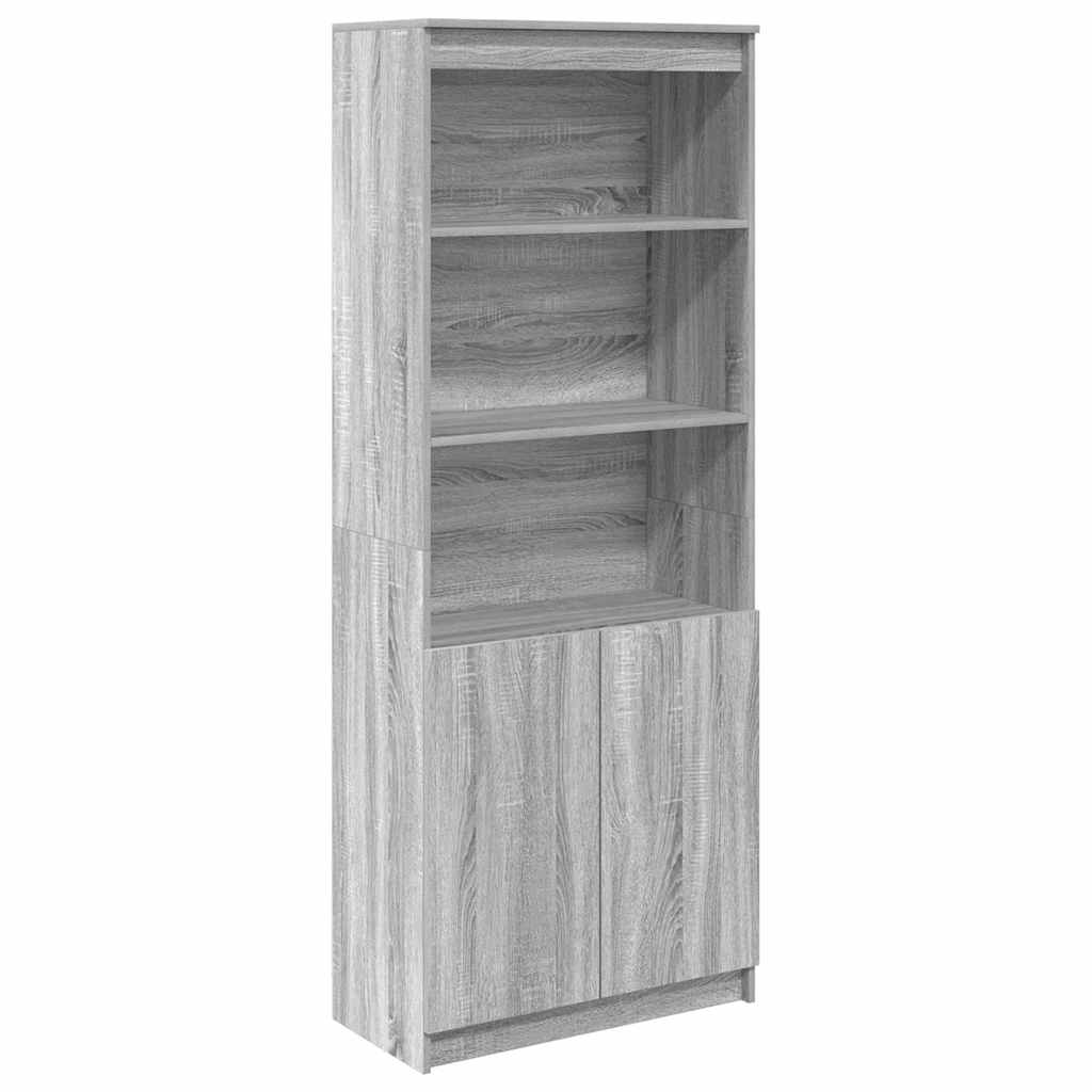 Buffet haut sonoma gris 70x35x180 cm bois d'ingénierie - XIOS